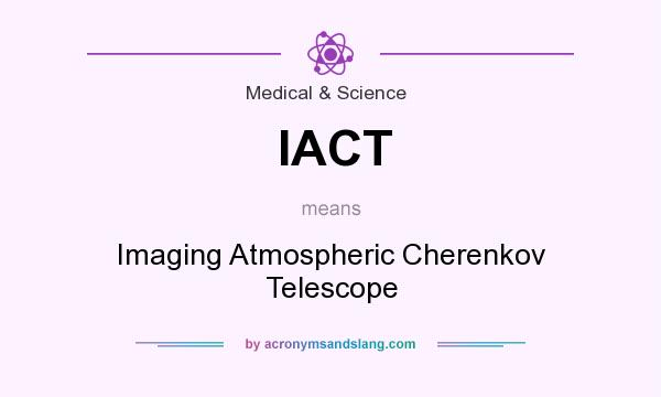 What does IACT mean? It stands for Imaging Atmospheric Cherenkov Telescope