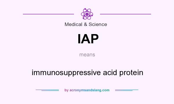 What does IAP mean? It stands for immunosuppressive acid protein