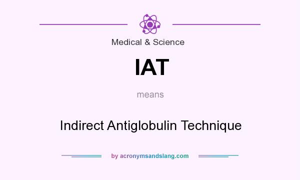 What does IAT mean? It stands for Indirect Antiglobulin Technique
