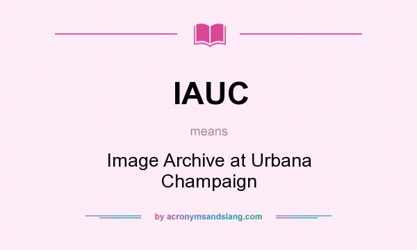 What does IAUC mean? It stands for Image Archive at Urbana Champaign