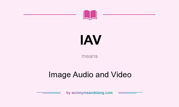 What does IAV mean? It stands for Image Audio and Video