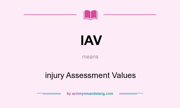 What does IAV mean? It stands for injury Assessment Values