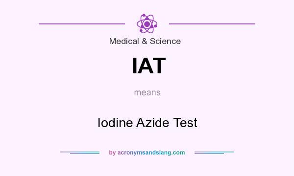 What does IAT mean? It stands for Iodine Azide Test