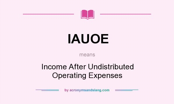 What does IAUOE mean? It stands for Income After Undistributed Operating Expenses