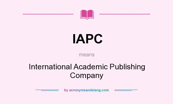 What does IAPC mean? It stands for International Academic Publishing Company