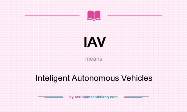 What does IAV mean? It stands for Inteligent Autonomous Vehicles