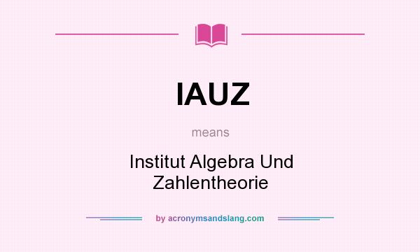 What does IAUZ mean? It stands for Institut Algebra Und Zahlentheorie