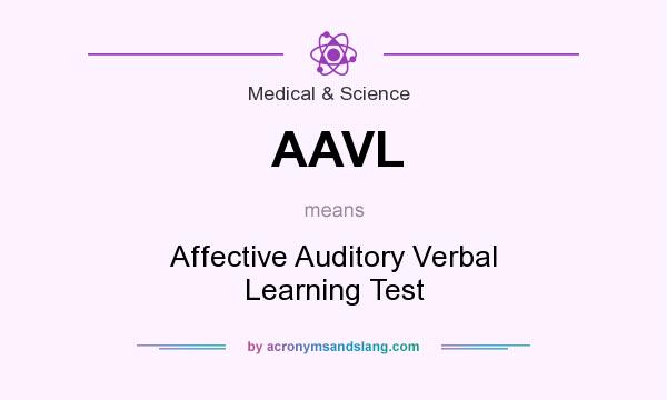 What does AAVL mean? It stands for Affective Auditory Verbal Learning Test