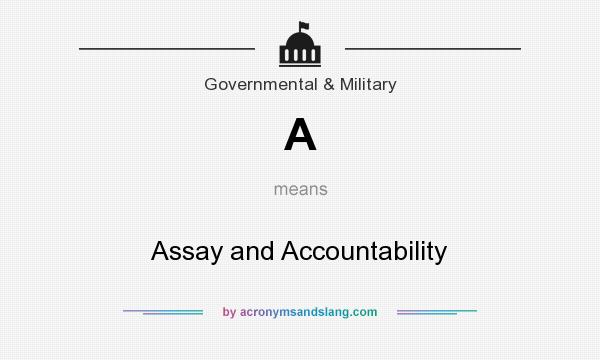 What does A mean? It stands for Assay and Accountability
