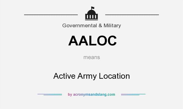 What does AALOC mean? It stands for Active Army Location