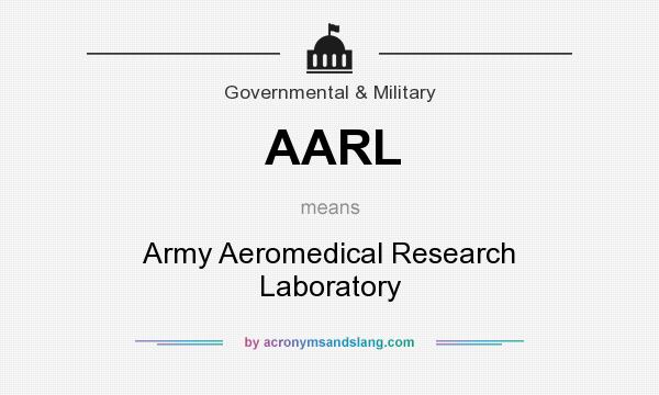 What does AARL mean? It stands for Army Aeromedical Research Laboratory