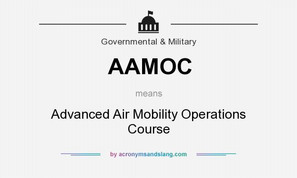 What does AAMOC mean? It stands for Advanced Air Mobility Operations Course