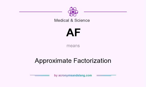 What does AF mean? It stands for Approximate Factorization