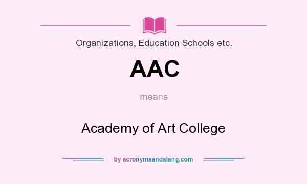 What does AAC mean? It stands for Academy of Art College