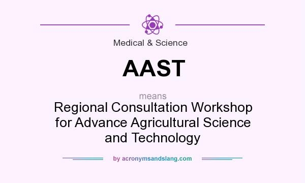 What does AAST mean? It stands for Regional Consultation Workshop for Advance Agricultural Science and Technology
