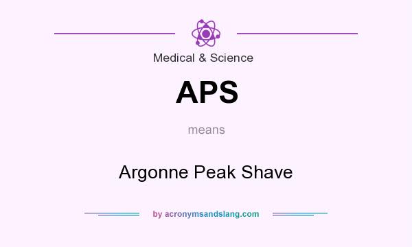What does APS mean? It stands for Argonne Peak Shave