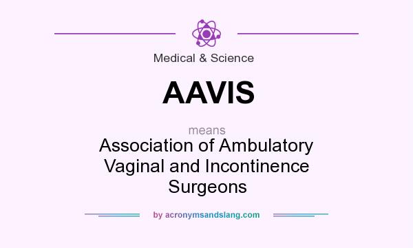 What does AAVIS mean? It stands for Association of Ambulatory Vaginal and Incontinence Surgeons