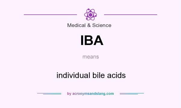 What does IBA mean? It stands for individual bile acids