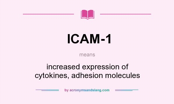 What does ICAM-1 mean? It stands for increased expression of cytokines, adhesion molecules