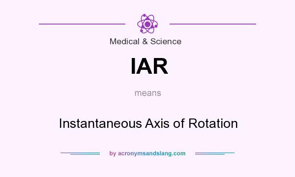 What does IAR mean? It stands for Instantaneous Axis of Rotation