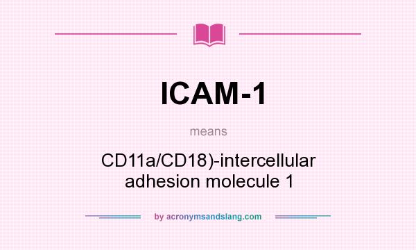 What does ICAM-1 mean? It stands for CD11a/CD18)-intercellular adhesion molecule 1