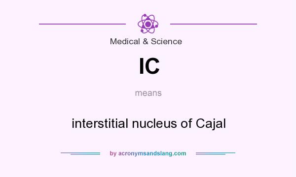 What does IC mean? It stands for interstitial nucleus of Cajal