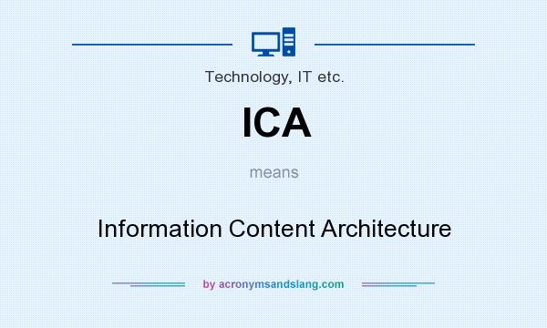 What does ICA mean? It stands for Information Content Architecture