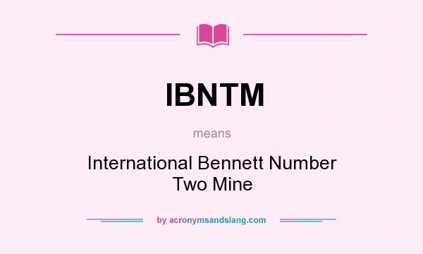 What does IBNTM mean? It stands for International Bennett Number Two Mine