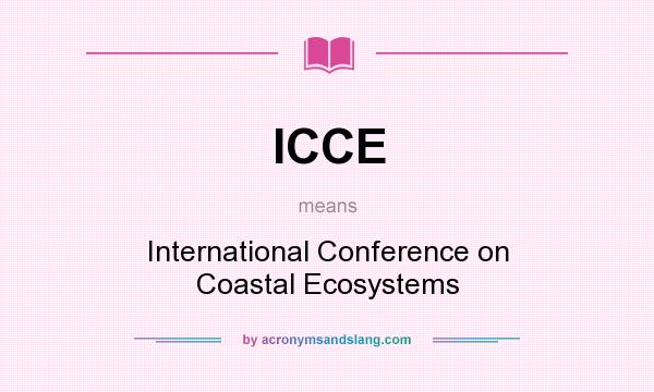 What does ICCE mean? It stands for International Conference on Coastal Ecosystems