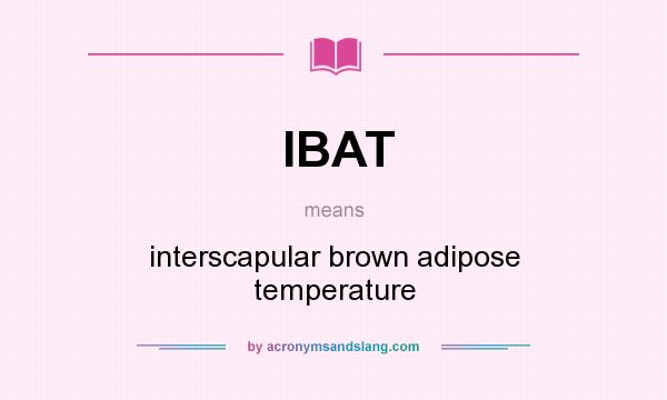 What does IBAT mean? It stands for interscapular brown adipose temperature