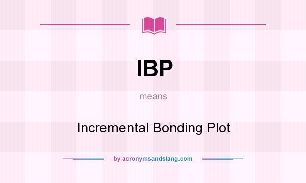 What does IBP mean? It stands for Incremental Bonding Plot