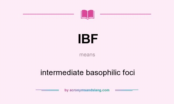 What does IBF mean? It stands for intermediate basophilic foci