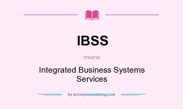What does IBSS mean? It stands for Integrated Business Systems Services
