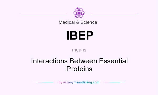 What does IBEP mean? It stands for Interactions Between Essential Proteins