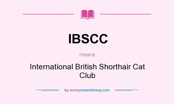 What does IBSCC mean? It stands for International British Shorthair Cat Club