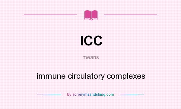 What does ICC mean? It stands for immune circulatory complexes