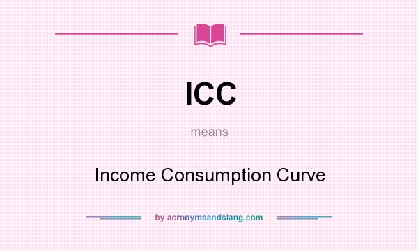 What does ICC mean? It stands for Income Consumption Curve