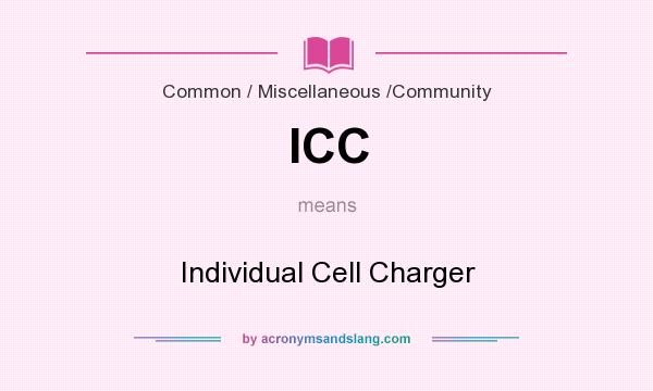 What does ICC mean? It stands for Individual Cell Charger