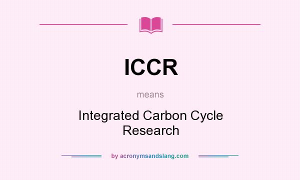 What does ICCR mean? It stands for Integrated Carbon Cycle Research