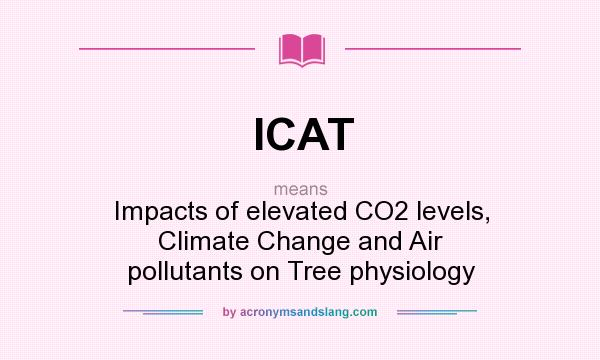 What does ICAT mean? It stands for Impacts of elevated CO2 levels, Climate Change and Air pollutants on Tree physiology