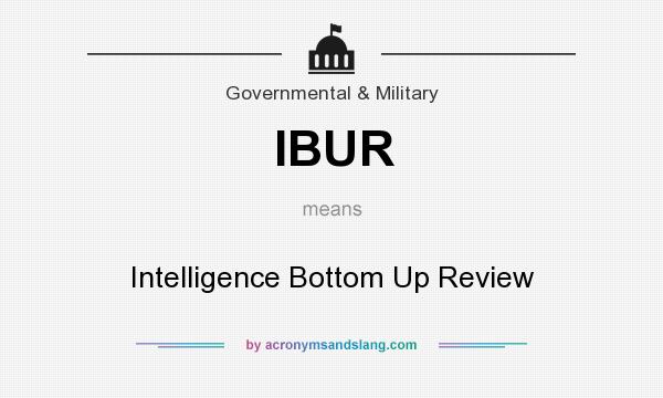 What does IBUR mean? It stands for Intelligence Bottom Up Review