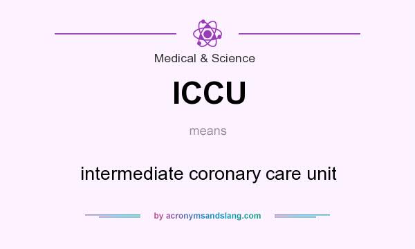 What does ICCU mean? It stands for intermediate coronary care unit