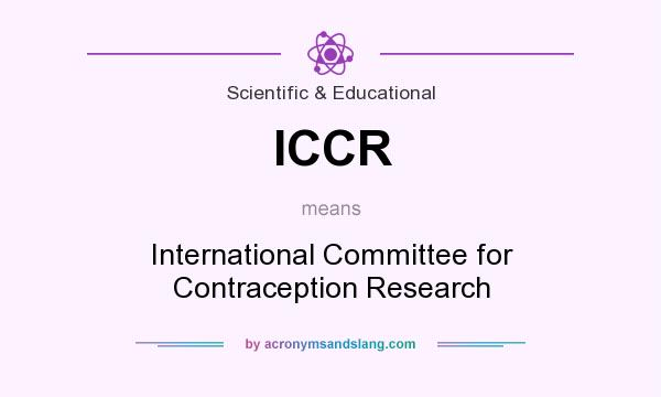 What does ICCR mean? It stands for International Committee for Contraception Research