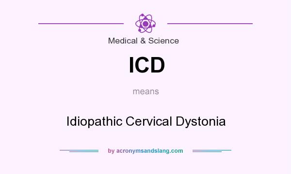 What does ICD mean? It stands for Idiopathic Cervical Dystonia