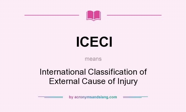 What does ICECI mean? It stands for International Classification of External Cause of Injury