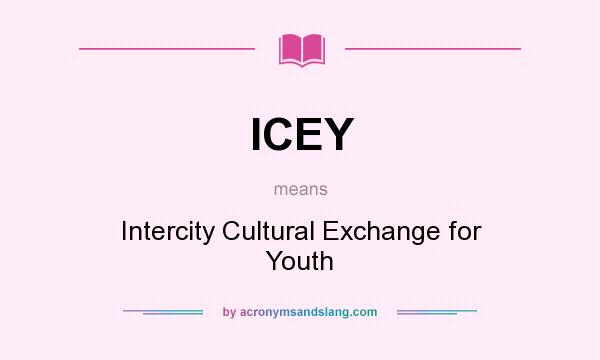 What does ICEY mean? It stands for Intercity Cultural Exchange for Youth