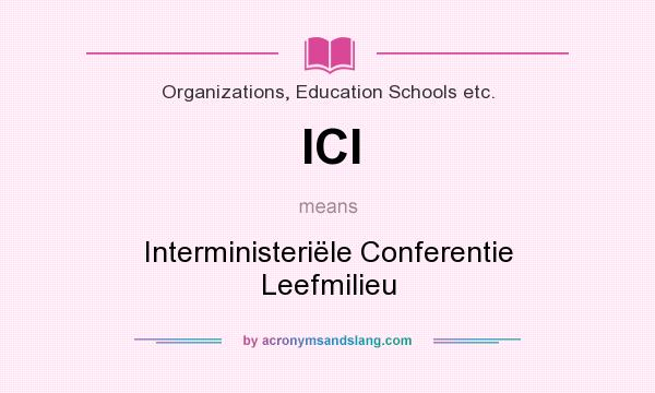 What does ICl mean? It stands for Interministeriële Conferentie Leefmilieu