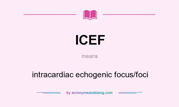 What does ICEF mean? It stands for intracardiac echogenic focus/foci