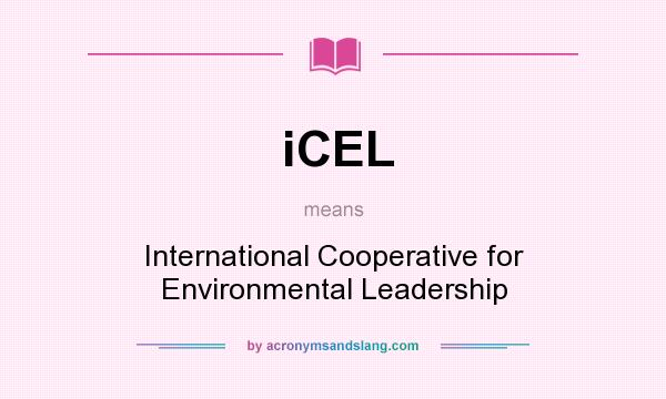 What does iCEL mean? It stands for International Cooperative for Environmental Leadership