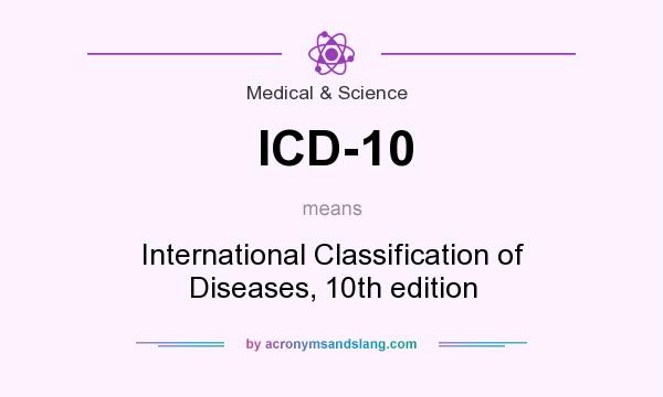 What does ICD-10 mean? It stands for International Classification of Diseases, 10th edition